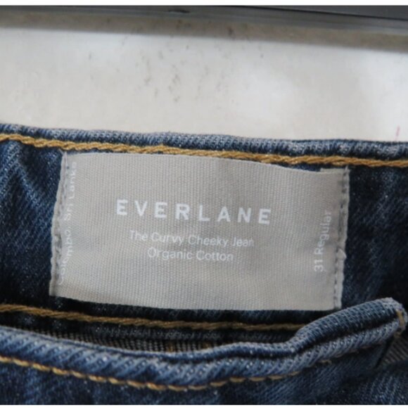Everlane Size 31 The Curvy Cheeky Straight Leg Jeans in Dark Wash High Rise NEW - Picture 2 of 5